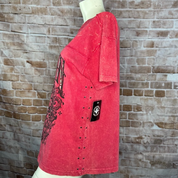 Affliction Women’s Graphic Short Sleeve Cut Out T-Shirt -Size: Medium -NWT - Picture 5 of 10